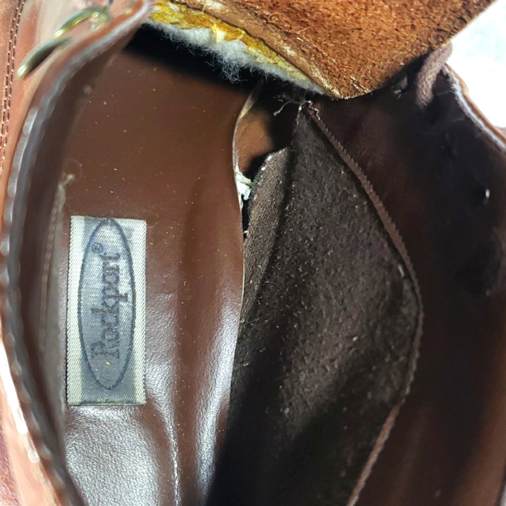 Vintage Rockport Chocolate Brown Leather Ankle Booties Size 7M - Picture 13 of 17